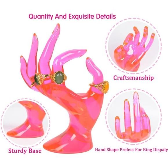 Jewelry Display Holder, Hand Bracelet Ring Rack, Polyresin Necklace Stand - Picture 3 of 12